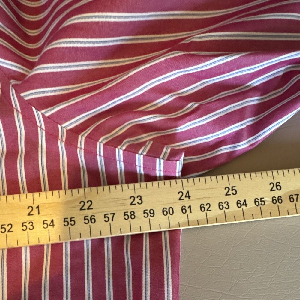 Chico's Women’s Non-Iron Pink/White Striped Cotton Button-Up Shirt Size 3 - Picture 4 of 6